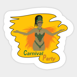 Woman wearing a carnival costume Sticker